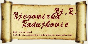 Njegomirka Radujković vizit kartica